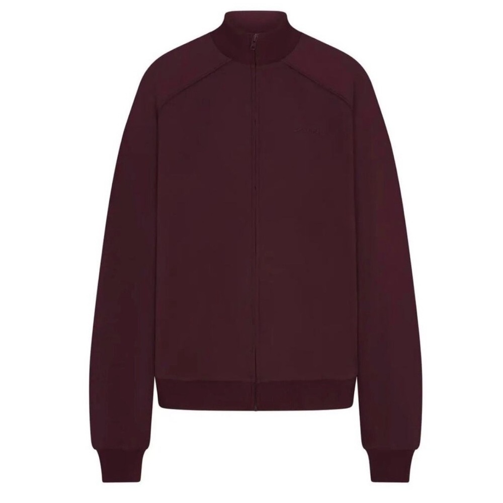 NWOT Nike SKIMS Matte Tricot Oversized Track Jacket in Currant, size Medium